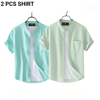 Fashionable casual Combo Half Sleeve shirt for men (Paste + Mint)
