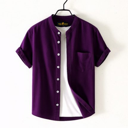 Fashionable half-sleeve shirt for men (Purple)