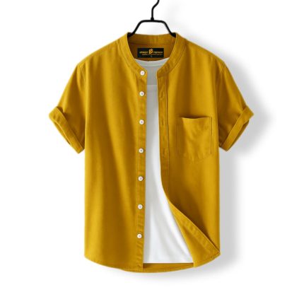 Fashionable half-sleeve shirt for men ( Yellow