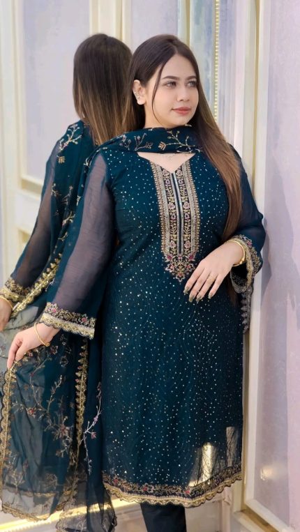 Georgette Embroidered Four-Piece Set