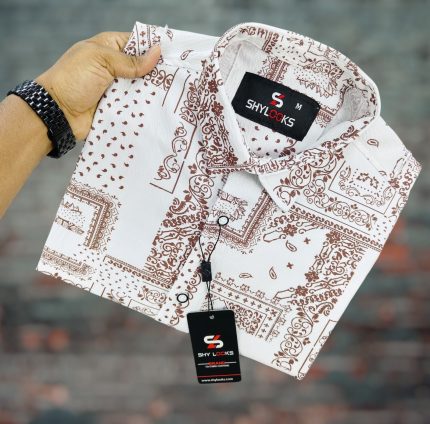 Luxury Popcorn Half Sleeve Print Shirt- Shy Looks