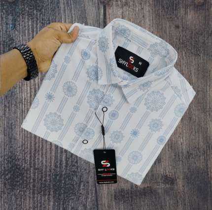 Luxury Popcorn Half Sleeve Print Shirt- Shy Looks