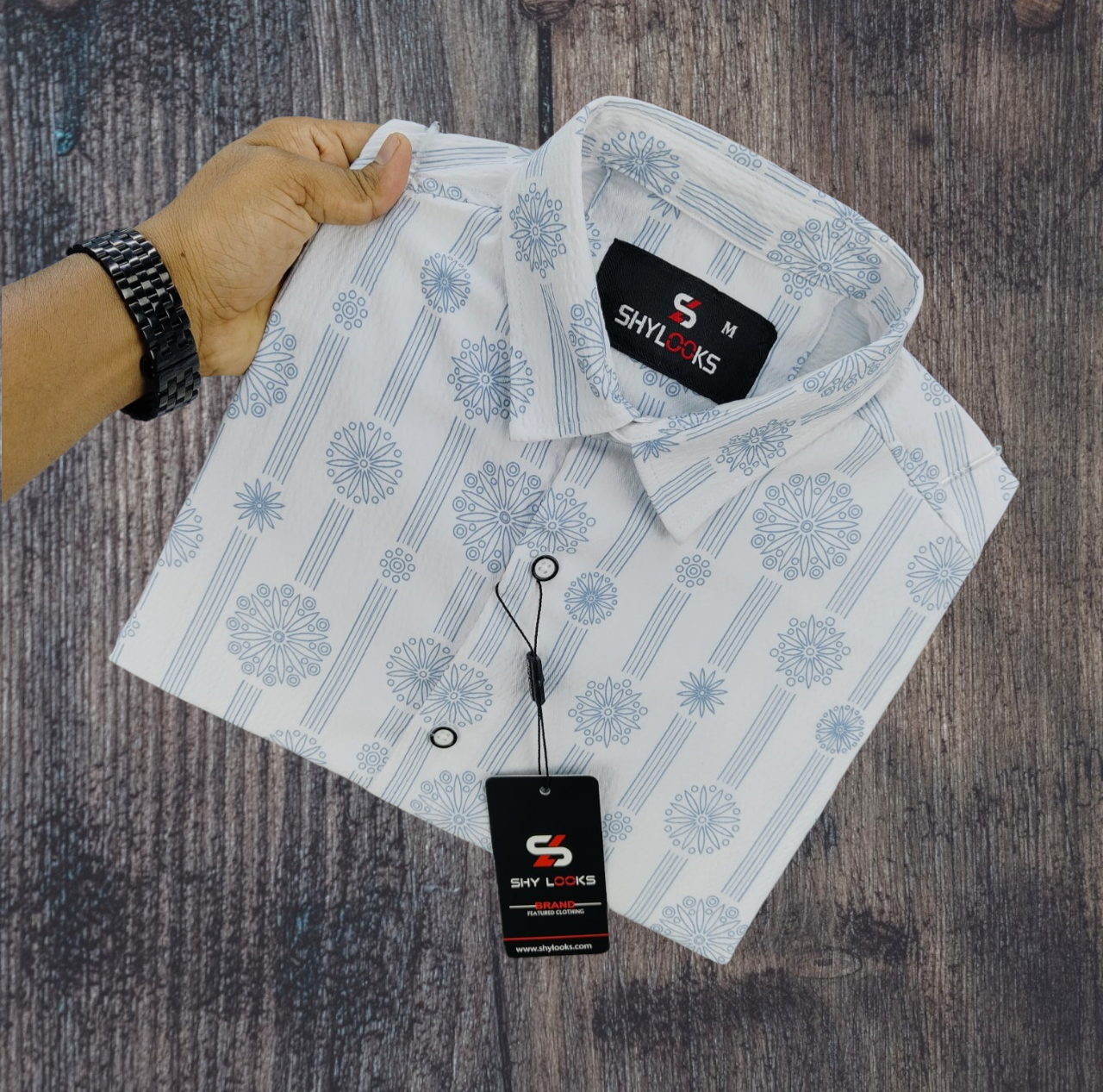 Luxury Popcorn Half Sleeve Print Shirt- Shy Looks Luxury Popcorn Half Sleeve Print Shirt- Shy Looks