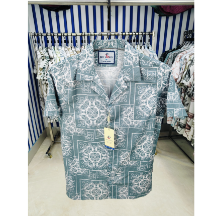 Pure Cotton Half Sleeve Print Shirt for Men's