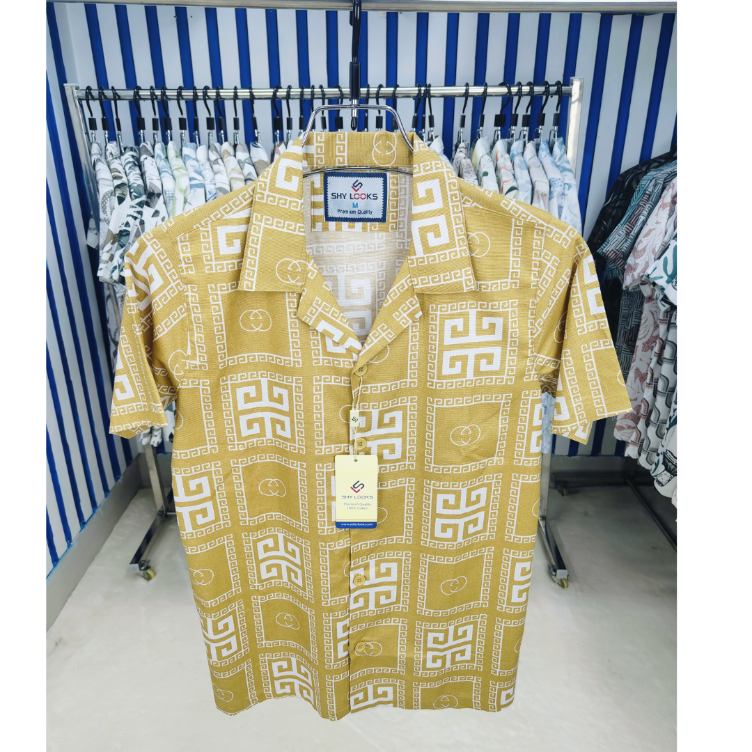 Pure Cotton Half Sleeve Print Shirt for Men's 4 Pure Cotton Half Sleeve Print Shirt for Men's