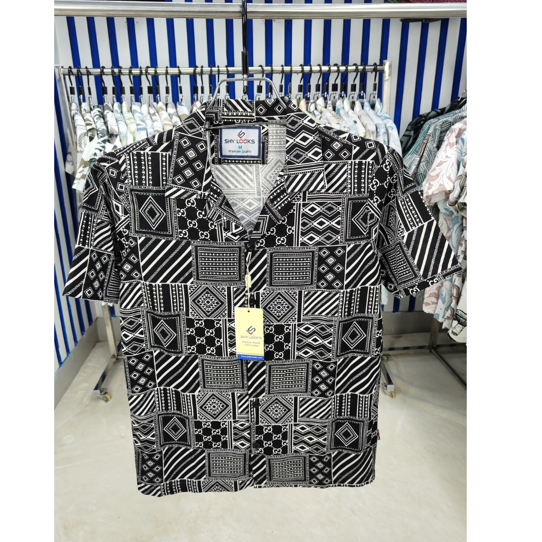 Pure Cotton Half Sleeve Print Shirt for Men's3 Pure Cotton Half Sleeve Print Shirt for Men's