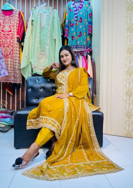 Georgette Embroidery Three Piece