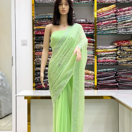 Glittering Glow Gemstone Saree. Code :M-10502