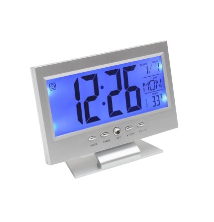 Digital LCD Clock with Calendar , Temperature Sensor, Alarm for Table and Study Desk