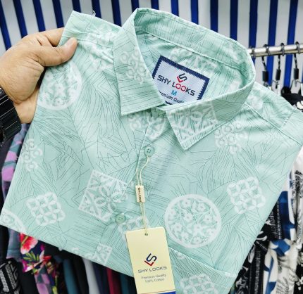 Pure Cotton Half Sleeve Print Shirt for Men's