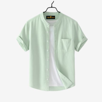 Fashionable half-sleeve shirt for men (Mint)